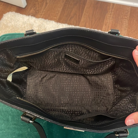 Kate Spade black leather shoulder purse - Picture 3 of 4